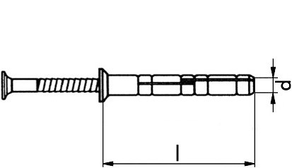 Nageldübel evo Grip - Senkkopf - Nylon - Edelstahl A2 - 6 X 80