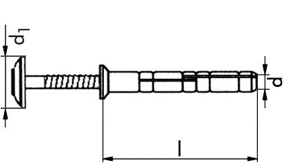 Nageldübel evo Grip - Spenglerdichtscheibe 15mm - Nylon - Edelstahl A2 - verkupfert - 6 X 40