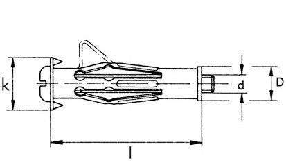 Metall-Hohlraumdübel A2K mit Flachkopfschraube 5 x 50 mm