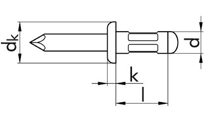Mehrbereichsniete - Flachkopf - AL/A2 - RAL 6005 - 4 X 9,5 - Klemmbereich 1,0 - 6,0
