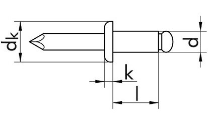 Blindniete - Flachkopf - A2/Monel - 3,2 X 10 - Klemmbereich 3,0 - 7,0