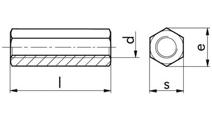 Sechskantmutter DIN 6334 - Stahl - blank - M10
