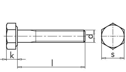 Sechskantschraube ISO 4014 - A4-70 - M16 X 170 - ADW7/2