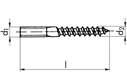 Stockschraube mit 6KT-Schlüsselfläche - A2 - 10 X 100 - SW8
