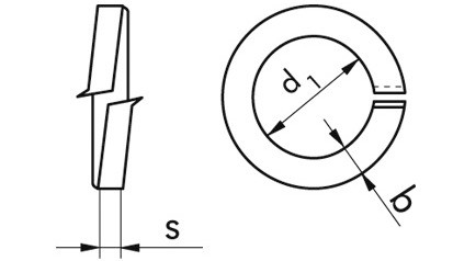 Federring DIN 127A - Federstahl - feuerverzinkt - M36=36,5mm