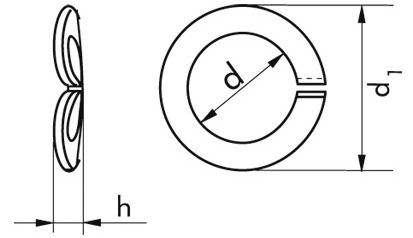 Federring DIN 128A - Federstahl - blank - M24=24,5mm