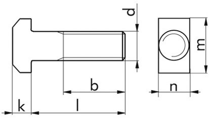 Hammerschraube DIN 186B - 10.9 - blank - M20 X 390