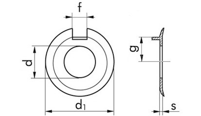 Sicherungsblech mit Nase DIN 432 - Stahl - Zinklamelle silber - M10=10,5mm