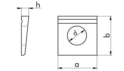 Vierkantscheibe DIN 435 - 100HV - Stahl - blank - M10=11mm