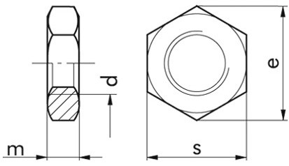 Niedrige Sechskantmutter DIN 439B - 04 - blank - M12 X 1,5