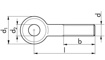 Augenschraube DIN 444A - 4.6 - blank - M6 X 60