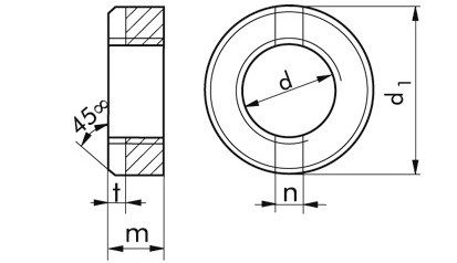 Schlitzmutter DIN 546 - Stahl - blank - M8