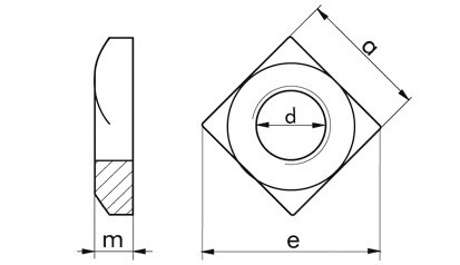 Vierkantmutter DIN 557 - A2 - M6
