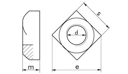 Vierkantmutter DIN 557 - 5 - blank - M6