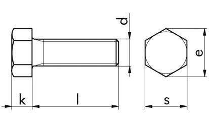 Sechskantschraube DIN 558 - 4.6 - blank - M10 X 25
