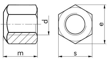 Sechskantmutter DIN 6330B - 10 - blank - M6