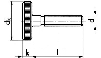 Rändelschraube DIN 653 - 5.8 - blank - M4 X 20