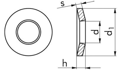 Spannscheibe DIN 6796 - Federstahl - Zinklamelle silber - M12=13mm