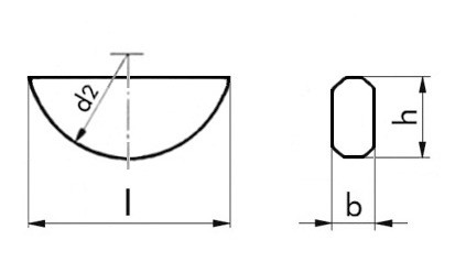 Scheibenfeder DIN 6888 - C45+C - blank - 2,5 X 3,7 X 10