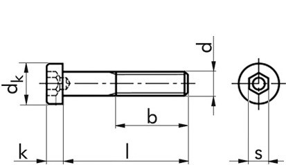 Zylinderschraube DIN 6912 - 08.8 - blank - M5 X 10