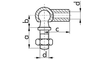 Winkelgelenk DIN 71802 - Stahl - blank - M5 - CS8