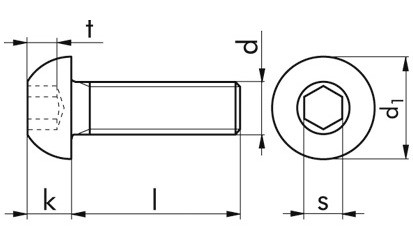 Halbrundkopfschraube ISO 7380-1 - 010.9 - blank - M4 X 10