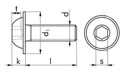 Halbrundkopfschraube ISO 7380-2 - 010.9 - blank - M5 X 14