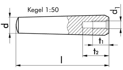 Kegelstift DIN 7978 - Stahl - blank - 12 X 50