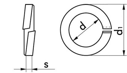 Federring DIN 7980 - Federstahl - blank - M4=4,1mm