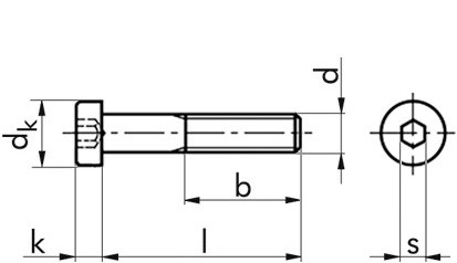 Zylinderschraube DIN 7984 - 08.8 - blank - M8 X 60