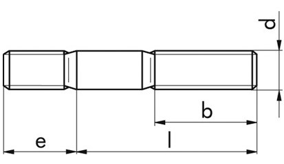 Stiftschraube DIN 835 - 8.8 - blank - M10 X 25