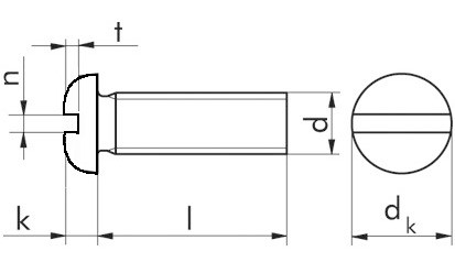 Flachkopfschraube DIN 85 - Polyamid 6.6 - M3 X 16
