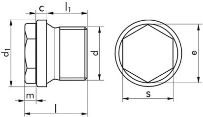 Verschlussschraube DIN 910 - Messing - blank - G 3/4 A