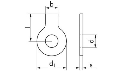 Sicherungsblech mit Lappen DIN 93 - Stahl - blank - M5=5,3mm