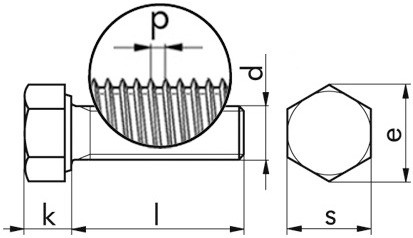 Sechskantschraube DIN 961 - 10.9 - Zinklamelle silber - M14 X 1,5 X 60
