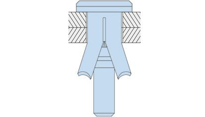 Lindapter® Hollo-Bolt mit Senkkopfschraube Typ HBCSK - Stahl - verzinkt blau - M8 X 50 - HBCSK08-1