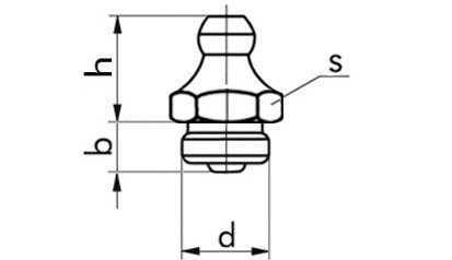 Kegelkopf-(Hydraulik) Schmiernippel, HZ2/H1 Gewinde: UNF 3/8Zo x 24, gerade