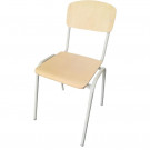 Acélvázas szék rétegeltfa ülőlappal és háttámlával, M/44 cm Szé/37,5 cm Mé/38 cm