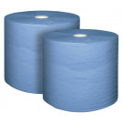 Papír törlőkendő, 3 rétegű, kék, ​​22x36cm, csomagolási egység = 2 tekercs, tekercsenként 1000 lap